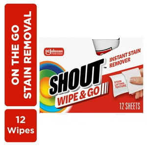 Toallitas quitamanchas instantáneas Shout Wipe & Go, 12 unidades (paquete de 5)