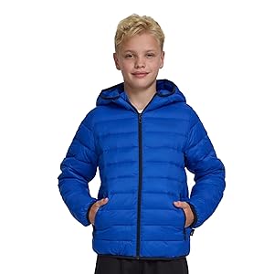 Spyder Packable Chaqueta acolchada para niños con capucha, chaqueta de invierno ligera para niños