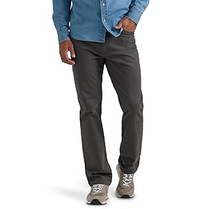 Lee Extreme Motion - Jean recto relajado para hombre, color gris estático (sarga), 34 W x 34 L