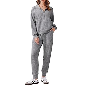 PINSPARK Trajes de aeropuerto para mujer 2025 2 piezas Lounge Set sudadera pantalones deportivos