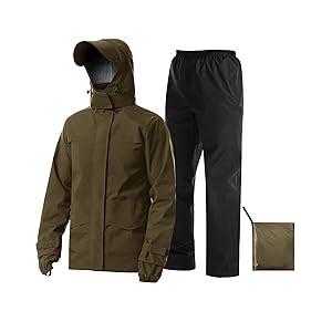 iCreek Rain Suit Chaqueta impermeable con pantalones 2 piezas Transpirable Ligero Pa