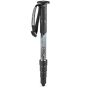 Manfrotto Element MII Monopié de aluminio de 5 secciones con correa para la muñeca, negro