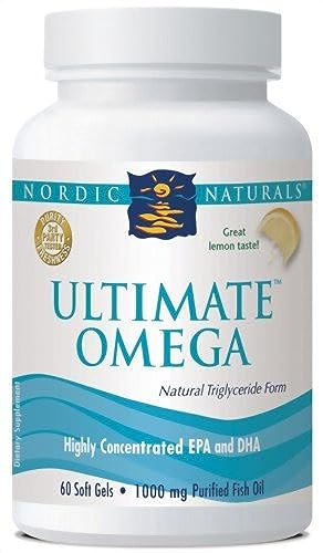 Nordic Naturals Ultimate Omega, Sabor Limón - 60 Cápsulas Blandas - 1280 mg Omega-3 -