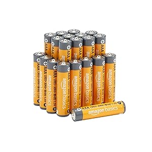 Amazon Basics 20 pilas alcalinas AAA de larga duración, 1,5 V, 10 años de fuga-P