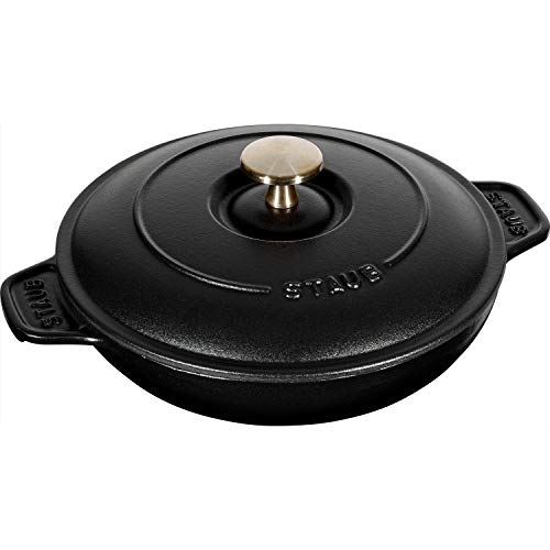 Staub Placa caliente redonda de hierro fundido con tapa, 7" - Negro mate - 1332025