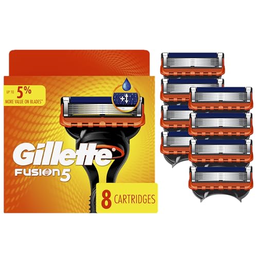 Repuestos para cuchillas de afeitar Gillette Fusion5 para hombre, 8 unidades, tira lubricante para mayor comodidad