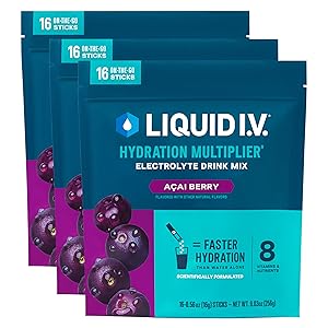 Multiplicador de hidratación líquida I.V.(R) - Acai Berry | Mezcla de bebida en polvo con electrolitos