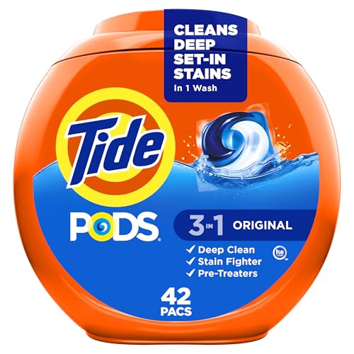 Paquetes de detergente para ropa Tide PODS, quitamanchas 3 en 1, eliminador de olores, Color Prot