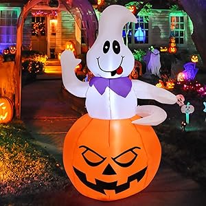 GOOSH 5 pies inflables de Halloween fantasma decoraciones al aire libre volar patio lindo Gho