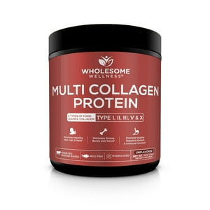 Polvo de proteína de péptidos múltiples de colágeno premium de Wholesome Wellness para mujeres y