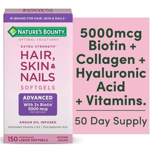 Nature's Bounty Optimal Solutions Cabello, piel y uñas Cápsulas blandas extrafuertes, 150