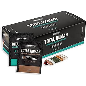 Paquetes completos de cápsulas multivitamínicas para adultos humanos totales ONNIT con día y Ni