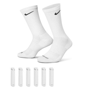 Calcetines Nike Everyday Plus Cushion Crew, paquete de 6 pares, blanco/negro LG (zapatos para hombre de EE. UU.)