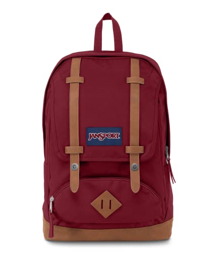 JanSport Cortlandt Mochila para portátil, color rojo rojizo, funda para portátil de 15", piel sintética