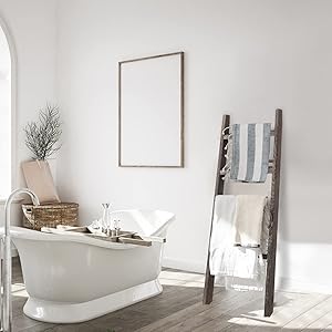 KIAYACI Estantes de escalera tipo manta de 4 niveles, escalera decorativa de granja, estantes de madera Q