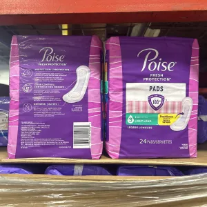 Poise Ultra Thins, Largo, Absorbencia ligera - 24 ct
