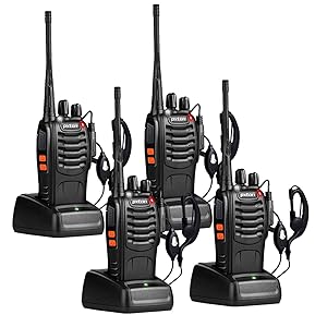 Pxton Walkie Talkies de largo alcance para adultos con auriculares, Walky Talky de 16 canales