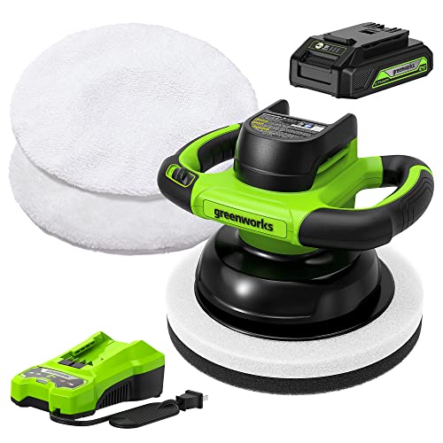 Greenworks Potente pulidor orbital inalámbrico de 24 V, 10", almohadilla de 10 pulgadas, encerado de 2800 RPM