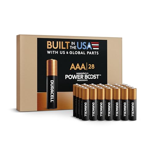 Pilas alcalinas Duracell Coppertop AAA con ingredientes Power Boost, 28 unidades