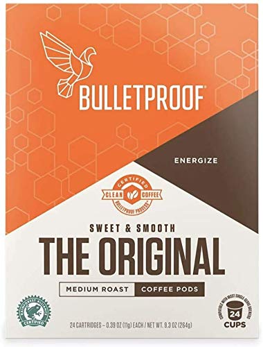 Cápsulas de café monodosis Bulletproof Original de tostado medio, 24 unidades, 100% árabe