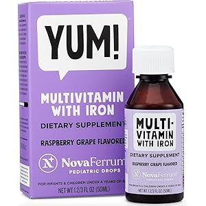 NovaFerrum Yum | Multivitamina con hierro para bebés, niños pequeños y niños de 4 años en adelante