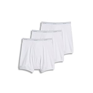 Jockey Calzoncillos tipo bóxer clásicos de 5" para hombre, paquete de 3, blanco, L
