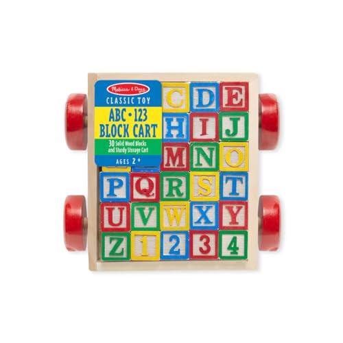 Melissa & Doug Classic ABC Block Cart, 1 unidad (paquete de 1)