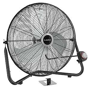 Lasko Ventilador de pared de alta velocidad negro de 20" con cabezal pivotante - 3 velocidades, Idea