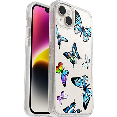 Funda OtterBox Symmetry Series para iPhone 14 Plus - Y2K BUTTERFLY (Transparente/Azul), ultra