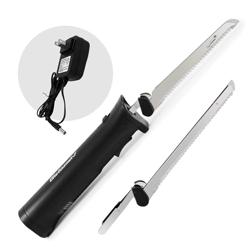 Elite Gourmet EK9810 Cuchillo eléctrico profesional inalámbrico recargable de fácil corte