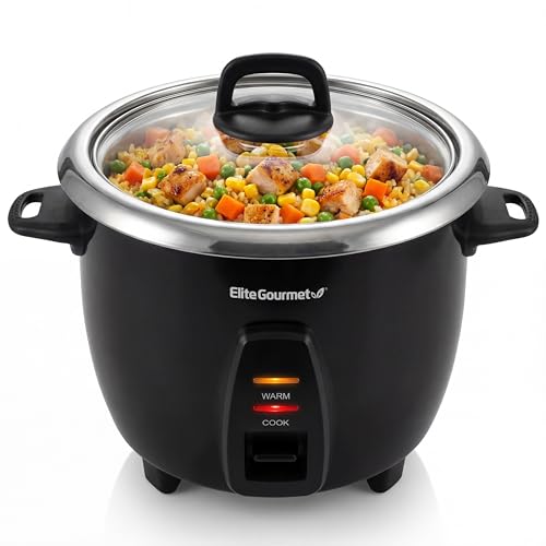 Elite Gourmet ERC2001BX Olla arrocera eléctrica de 10 tazas con acero de grado quirúrgico 304