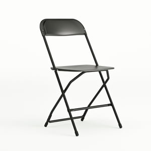 Flash Furniture Hercules Series Silla plegable de plástico - Negro - Tapa de peso de 650LB