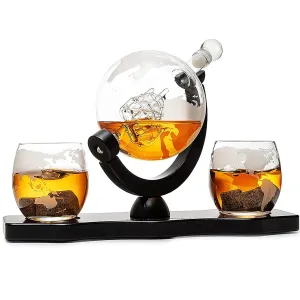 Regalos para Hombres Papá, Juego de Decantador de Whisky con Bola y Vasos, Aniversario B