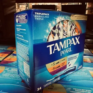 Tampax Pearl Tampones Trio Pack, Super/Super Plus/Ultra Absorbencia sin BPA