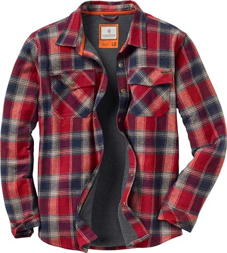 Legendary Whitetails Chaqueta tipo camisa con forro térmico para hombre, franela a cuadros, Polyfill Insu