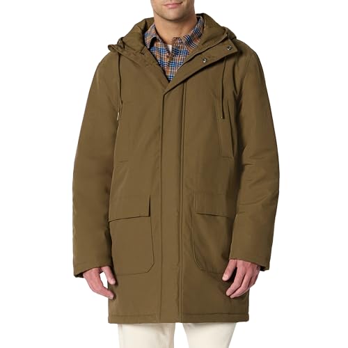 Amazon Essentials Parka moderna de corte extragrande y pesada para hombre, Toba oscuro