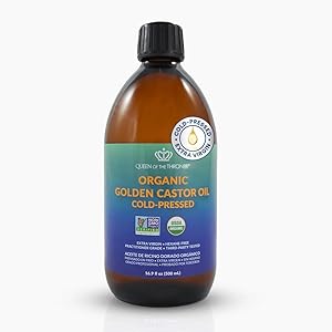 REINA DE LOS TRONOS Aceite de Ricino Dorado Orgánico - 16.9oz,10