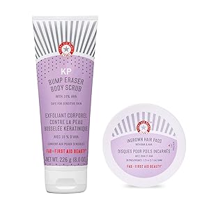 Belleza de primeros auxilios - Paquete exfoliante: exfoliante KP Bump Eraser y almohadillas para el cabello encarnado