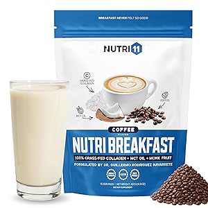 Nutri11 NutriBreakfast de Nutrillermo/Keto Protein Colágeno en polvo con aceite MCT/