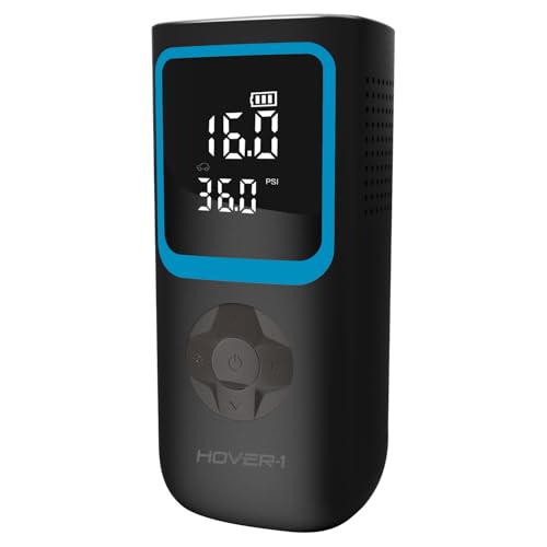 Inflador de neumáticos portátil Hover-1 con pantalla digital, recarga USB-C, 150 PSI máx.