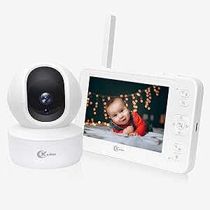 XVIM 1080P Video Baby Monitor-Baby Monitor con cámara y audio, 5 pulgadas Baby Mon