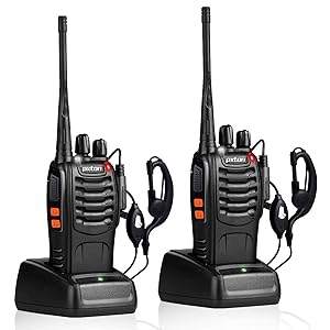 Pxton Walkie Talkies Radios bidireccionales recargables de largo alcance con auriculares, 2 vías