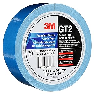 Cinta adhesiva de tela mate premium 3M GT2, 2" x 164 pies (48 mm x 50 m), 11 mil, gripe