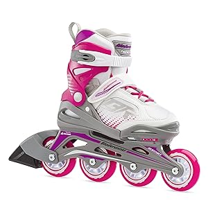 Bladerunner by Rollerblade Phoenix Patines en línea ajustables para niñas, color blanco