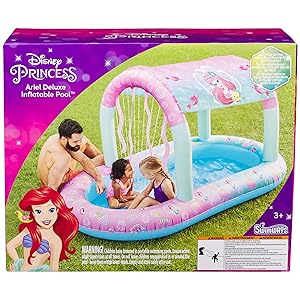 SwimWays Disney Princess Ariel Water Castle Piscina inflable de lujo, sobre el suelo