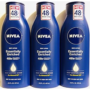 Loción corporal Nivea - Esencialmente enriquecida - Con aceite de almendras - Peso neto. 13.5 onzas líquidas
