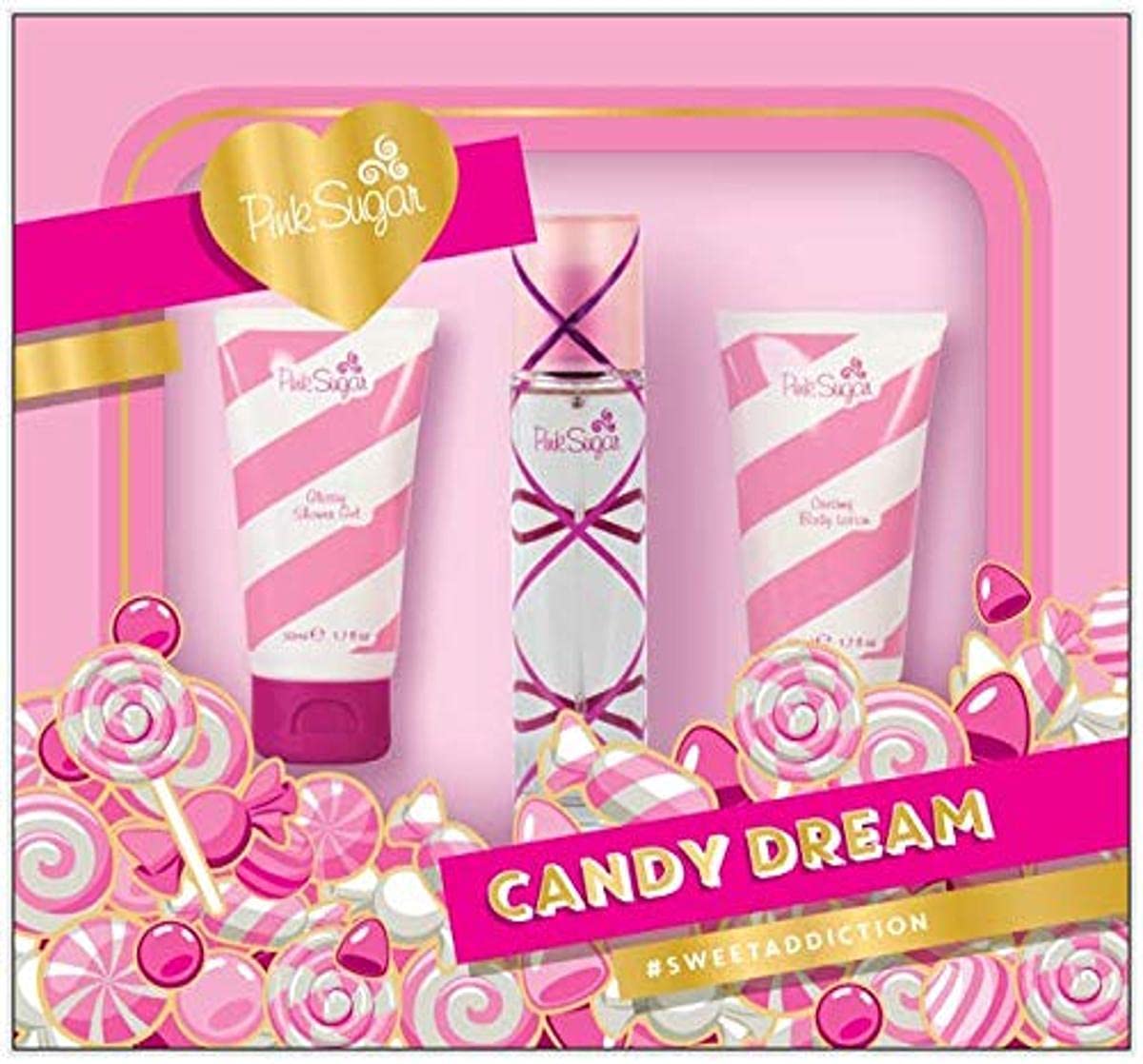Pink Sugar Candy Dream Set de regalo de 3 piezas para mujer, tamaño de viaje, Eau de Toilette por