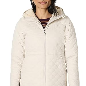 Amazon Essentials Sherpa-Li ligero acolchado con cremallera completa resistente al agua para mujer