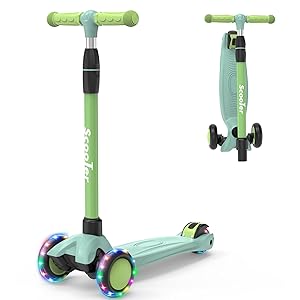Patinete para niños, manillares de altura ajustable y patinetes con asiento extraíble para K