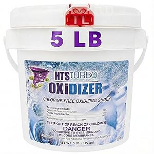 HTS Turbo Oxidizer Shock para piscinas, jacuzzis y spas - 5 libras Fabricado en EE. UU. | Rápido-D